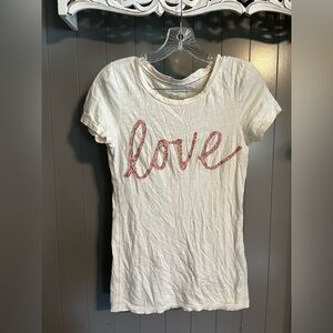 American Eagle Y2K love embroidery graphic t-shirt